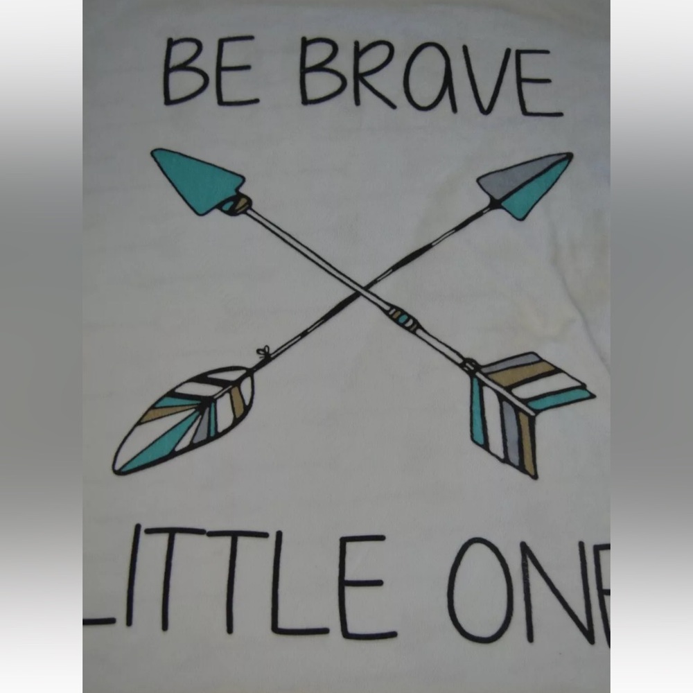 SL Home Fashions Be Brave Little One Arrow Baby Blanket Blue Black White S.L.
